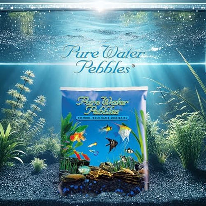 Top view of Midnight Glo aquarium gravel showing 3.1 to 6.3 millimeter size