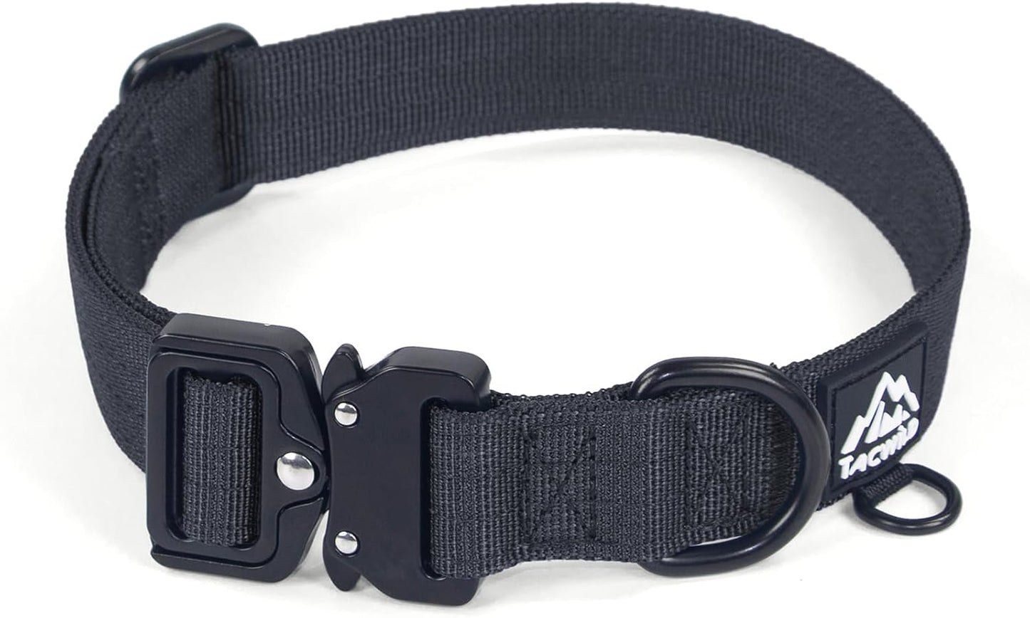 Dog Collar for Large Dogs - Adjustable, Chew Proof Nylon Collar with Metal Quick Release Buckle and D-Ring for Dog Tags (Dark Green, L) - Image 10