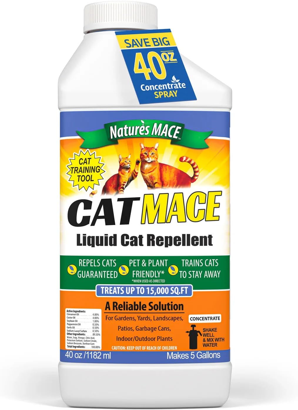 Nature's Mace Cat Mace Cat Repellent, Spray Deterrent for Urine Marking, Keep Cats Away for Outdoor & Indoor Use, Scratching, Flowerbeds, Yards, Pets, Garden, Plants, Ready-to-Use, 40 oz Spray - Image 10