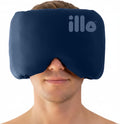Illo Wearable Pillow Sleep Mask front view black silk