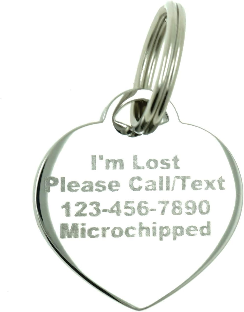 Close up of cubic zirconia rhinestones on Yippo Accessories small heart dog cat tag