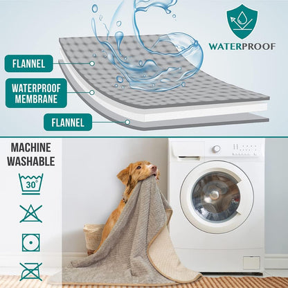 PetAmi waterproof furniture protector fleece blanket folded neatly showing both sides.