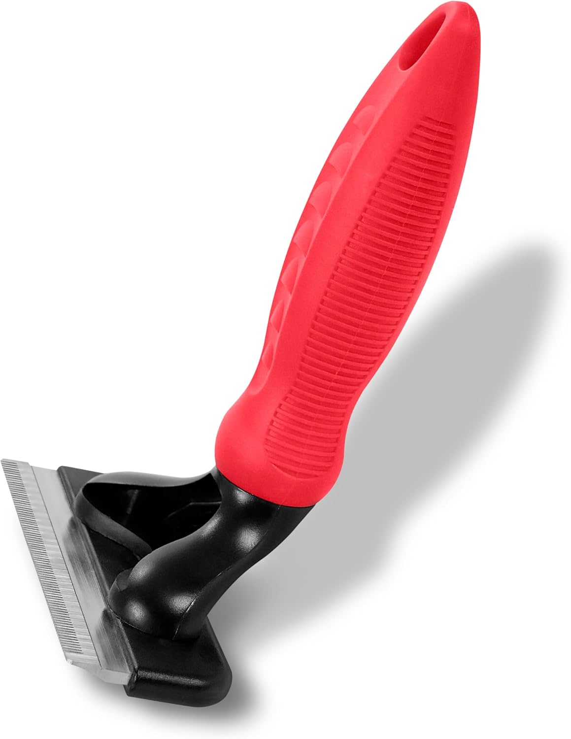 Premium pet hair deshedder brush packaging view demonstrating authentic American brand details.