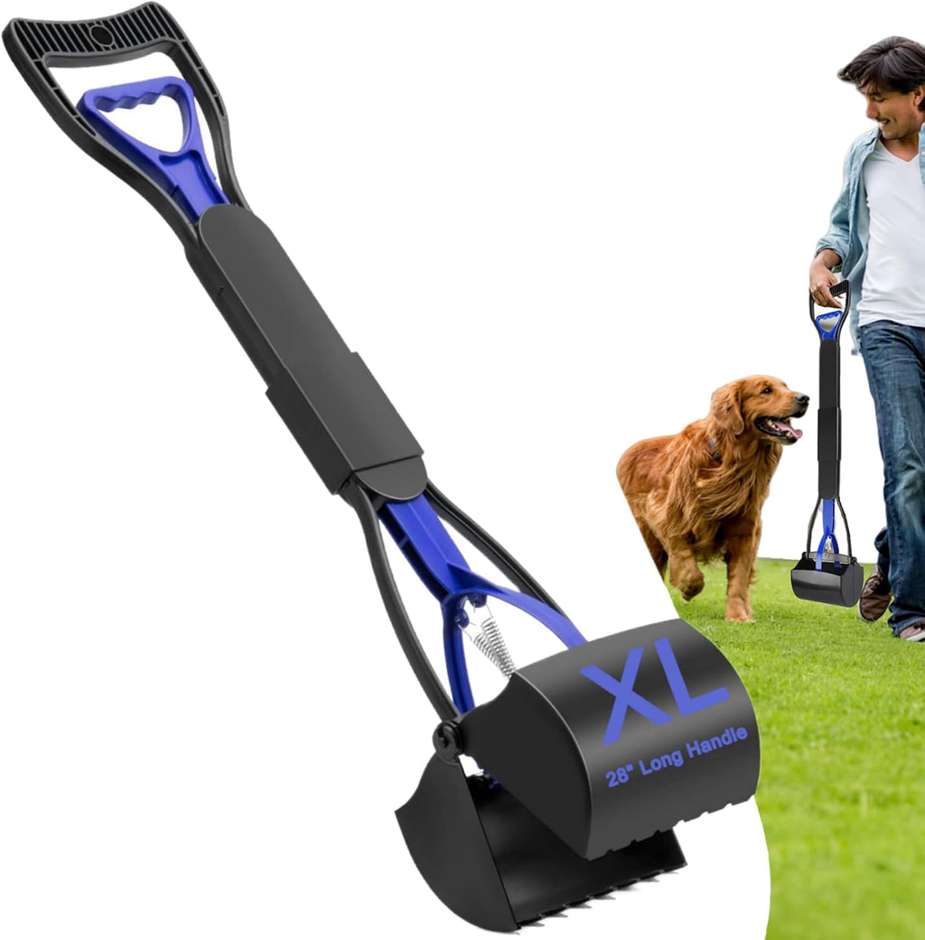 28"pooper scooper,dog pooper scooper,pooper scooper for large dogs,Folding Dog Poop Scooper, No-Bend Cleanup,with Durable Spring & Premium Material, Works on Grass/Dirt/Gravel & More Surfaces (Green) - Image 11