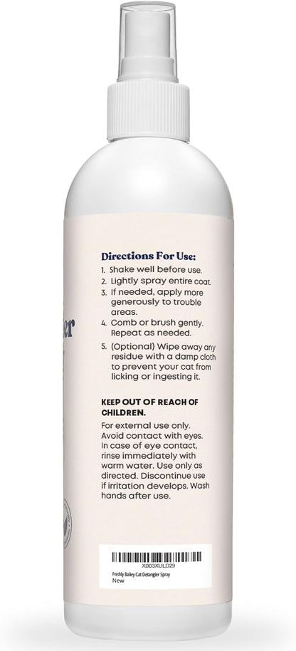 Freshly Bailey cat detangler bottle showcasing the authentic imported packaging from the United States