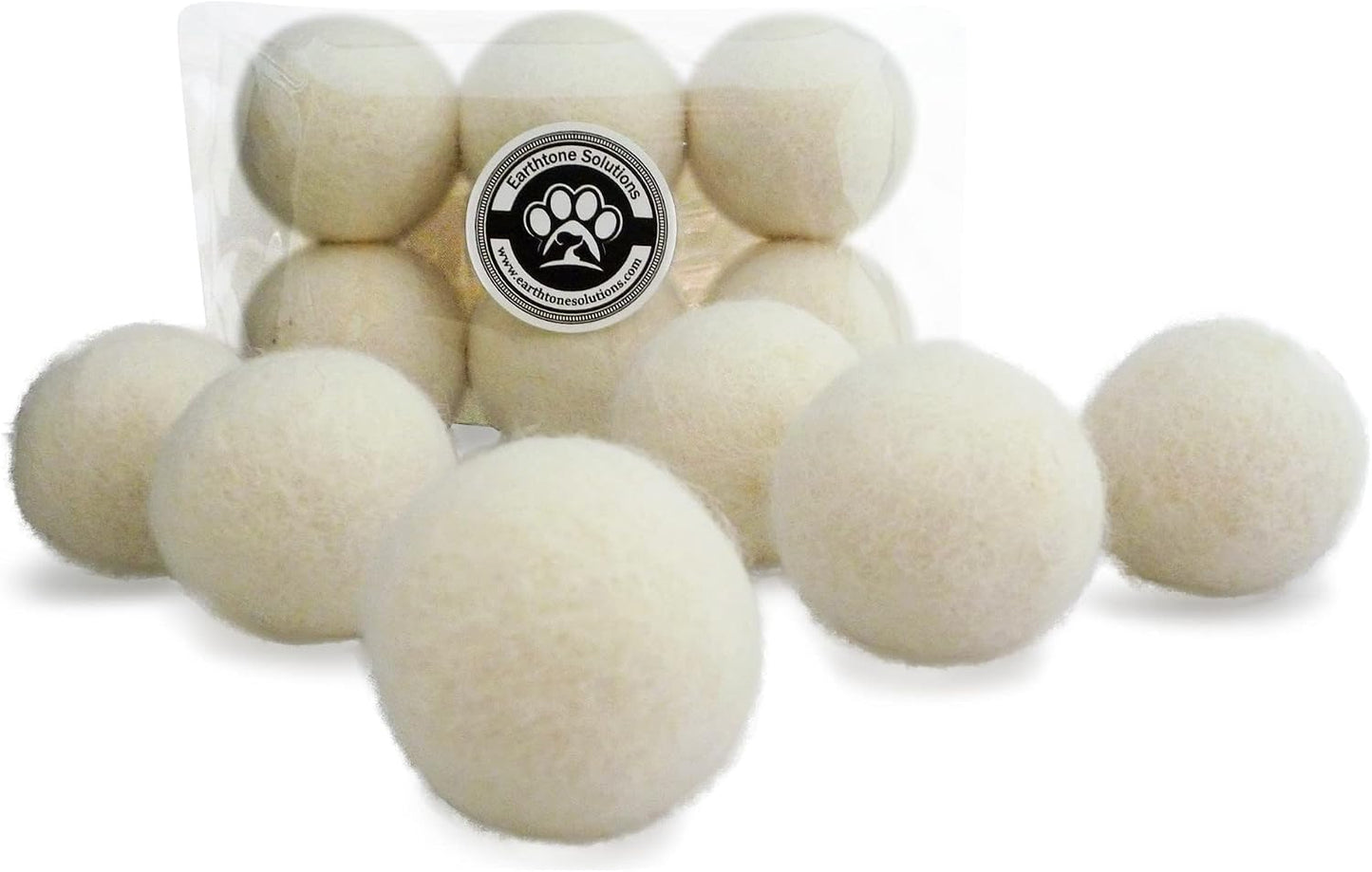 Detailed texture view of natural wool felt ball toy