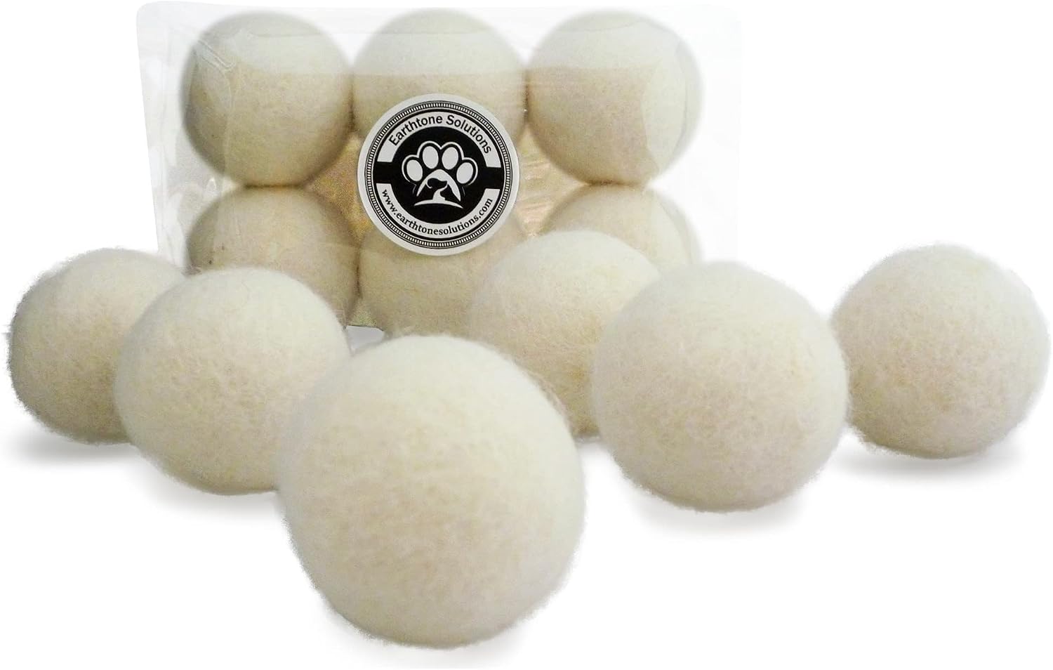 Detailed texture view of natural wool felt ball toy