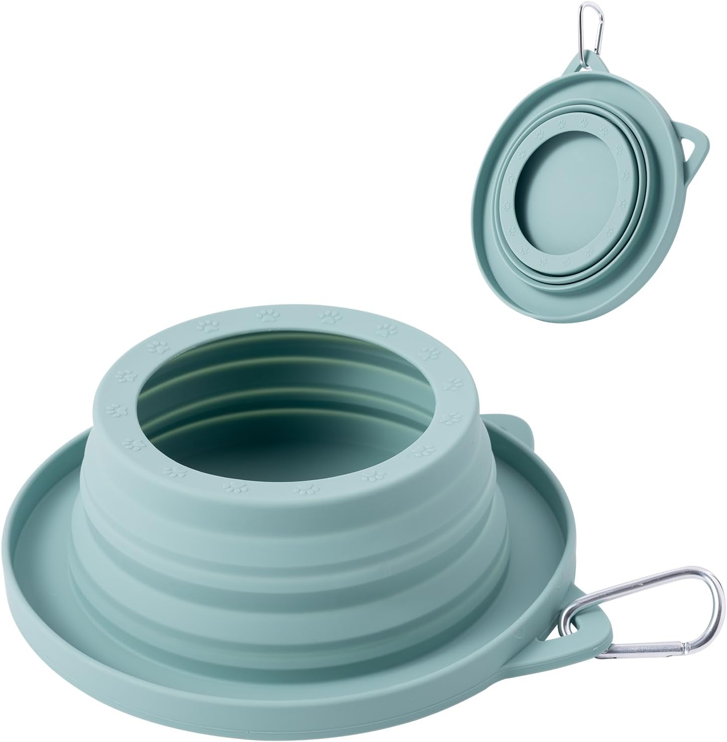 Collapsible Dog Bowls for Travel Outdoors, Ant Away Cat Food Bowl and No Splash Pet Water Dish with Anti Ant Moat and Spill Proof Lip for Pet Camping Hiking Car Trips (Light Grey) - Image 11