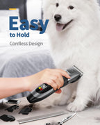 USB charging process of the cordless dog grooming clippers with the indicator light display.
