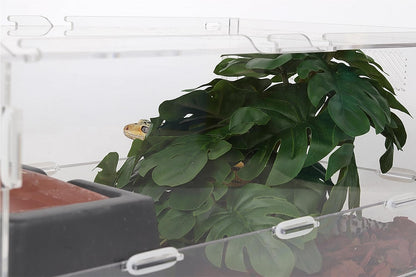 Top down view of Woledoe artificial monstera leaves