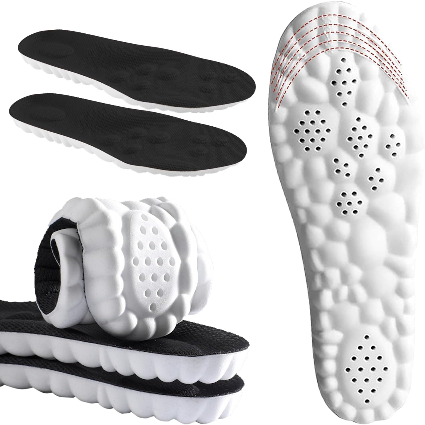 DWTWLE 4D Cloud Insoles front view showing memory foam texture.