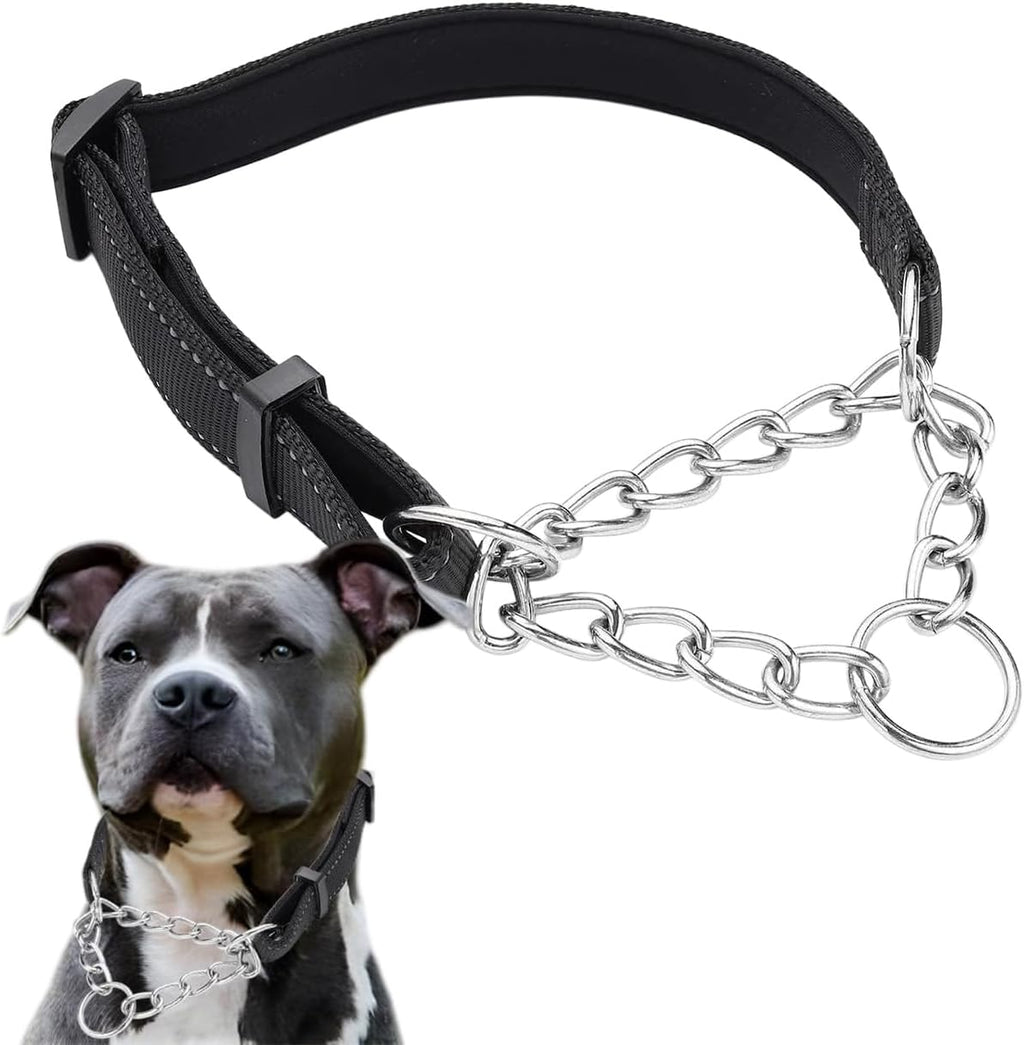 Martingale Collar for Dogs, Reflective Nylon Soft Padded No Pull Training Collars Adjustable Stainless Steel Chain Collar for Small Medium Large Dogs Red X-Large - Image 13