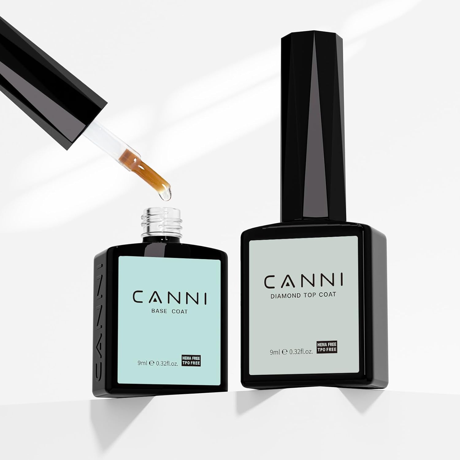 CANNI Gel Base and Top Coat Polish Set front view showing the twin bottles
