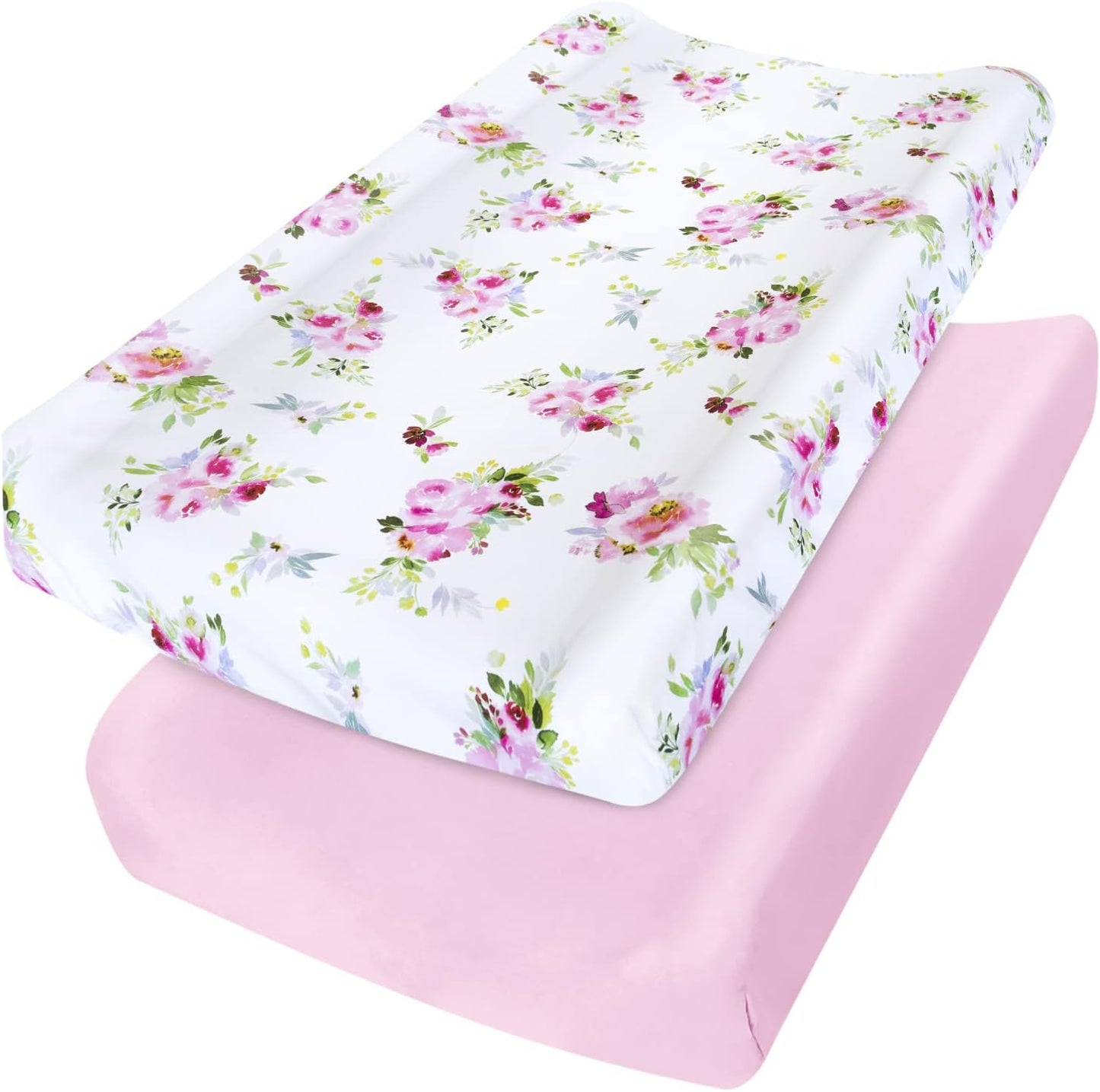 Moonsea changing pad cover for girls floral print front view