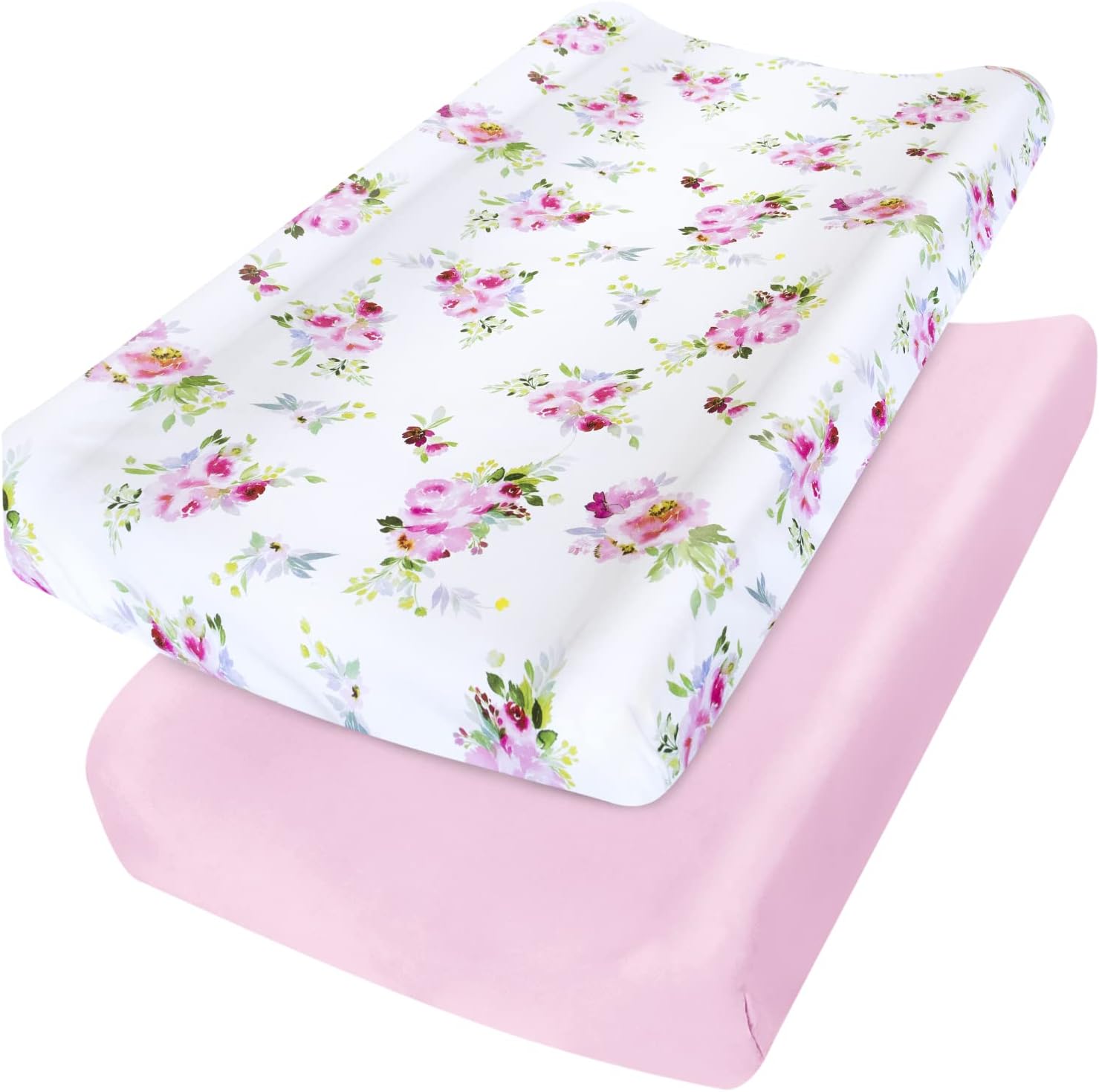 Moonsea changing pad cover for girls floral print front view