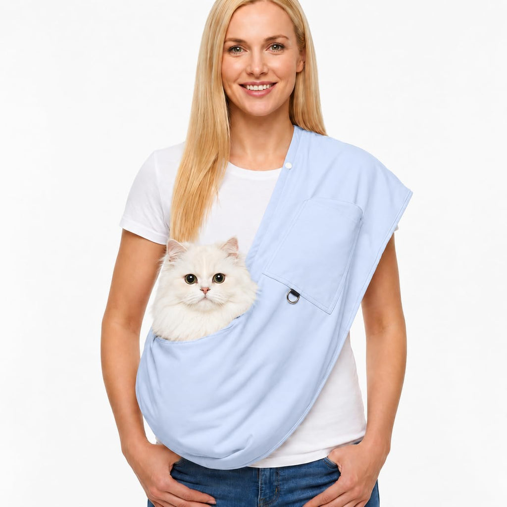 Hands-Free Cat Sling Carrier, Ultra-Soft Polar Fleece Pet Sling for Small Dogs & Cats 3-14 lbs, Machine Washable for Indoor Snuggling & Outdoor Use (Medium, Daisy) - Image 11