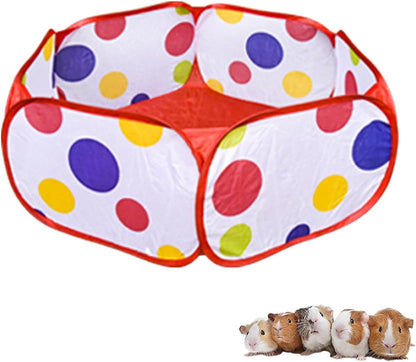Small Animal Playpen, Portable Guinea Pig Playpen Pet Cage Tent, Waterproof Pop-up Open Pet Tent Metal Wire Yard Fence for Hamster Indoor Outdoor Exercise (Red) - Image 1