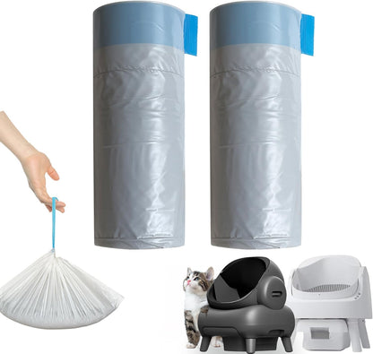 Stack of 120 count cat litter liners for household pet care