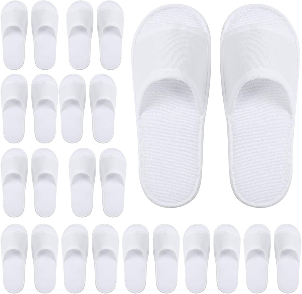 Elcoho open toe spa slippers front view showing white velvet texture