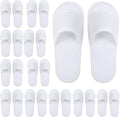 Elcoho open toe spa slippers front view showing white velvet texture