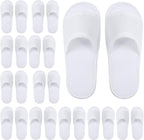 Elcoho open toe spa slippers front view showing white velvet texture