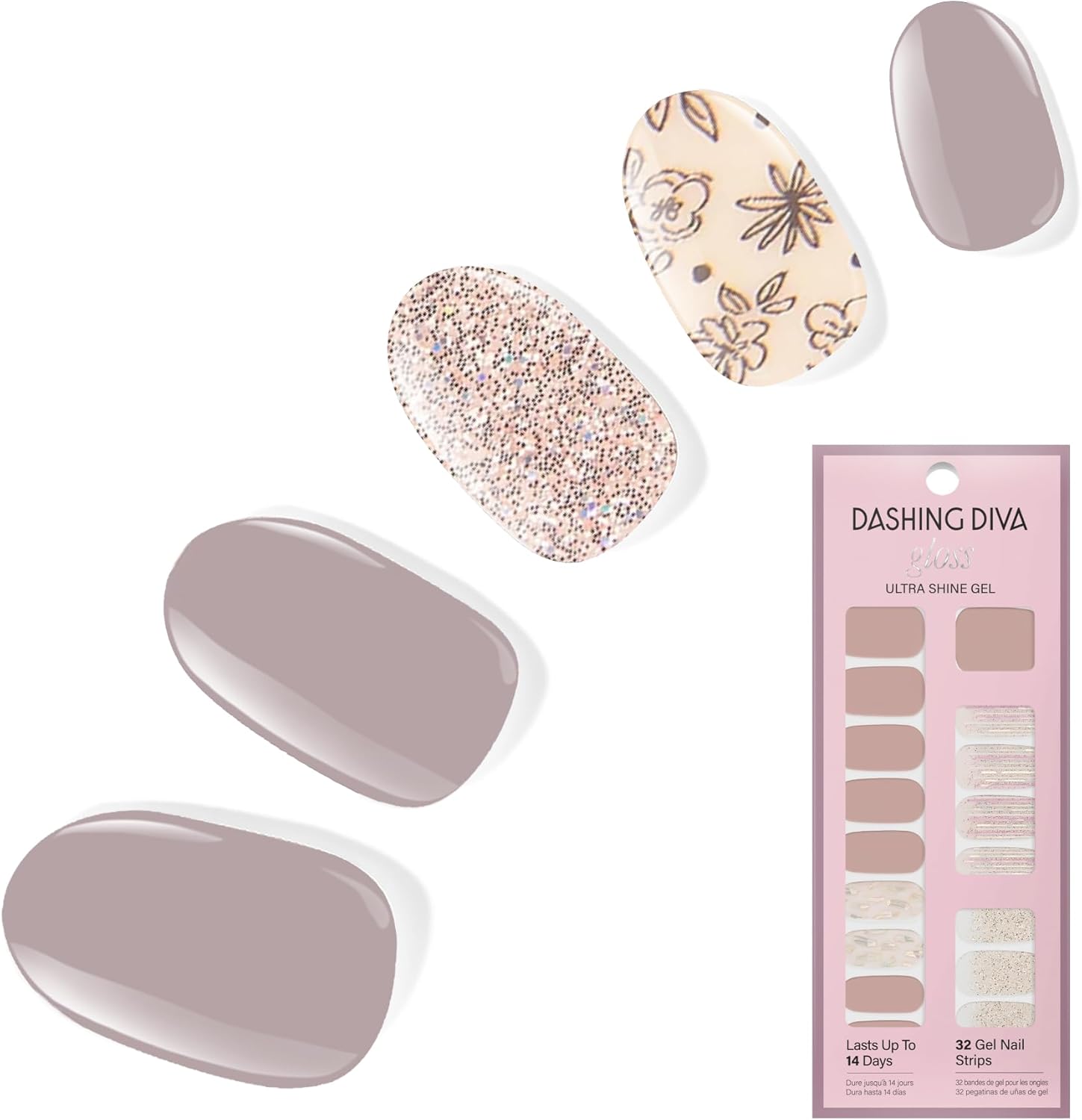 Dashing Diva Gloss Nail Strips Lavender Dreams front packaging