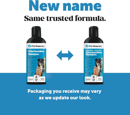 Close up of Pet Honesty cat and dog shampoo branding and size