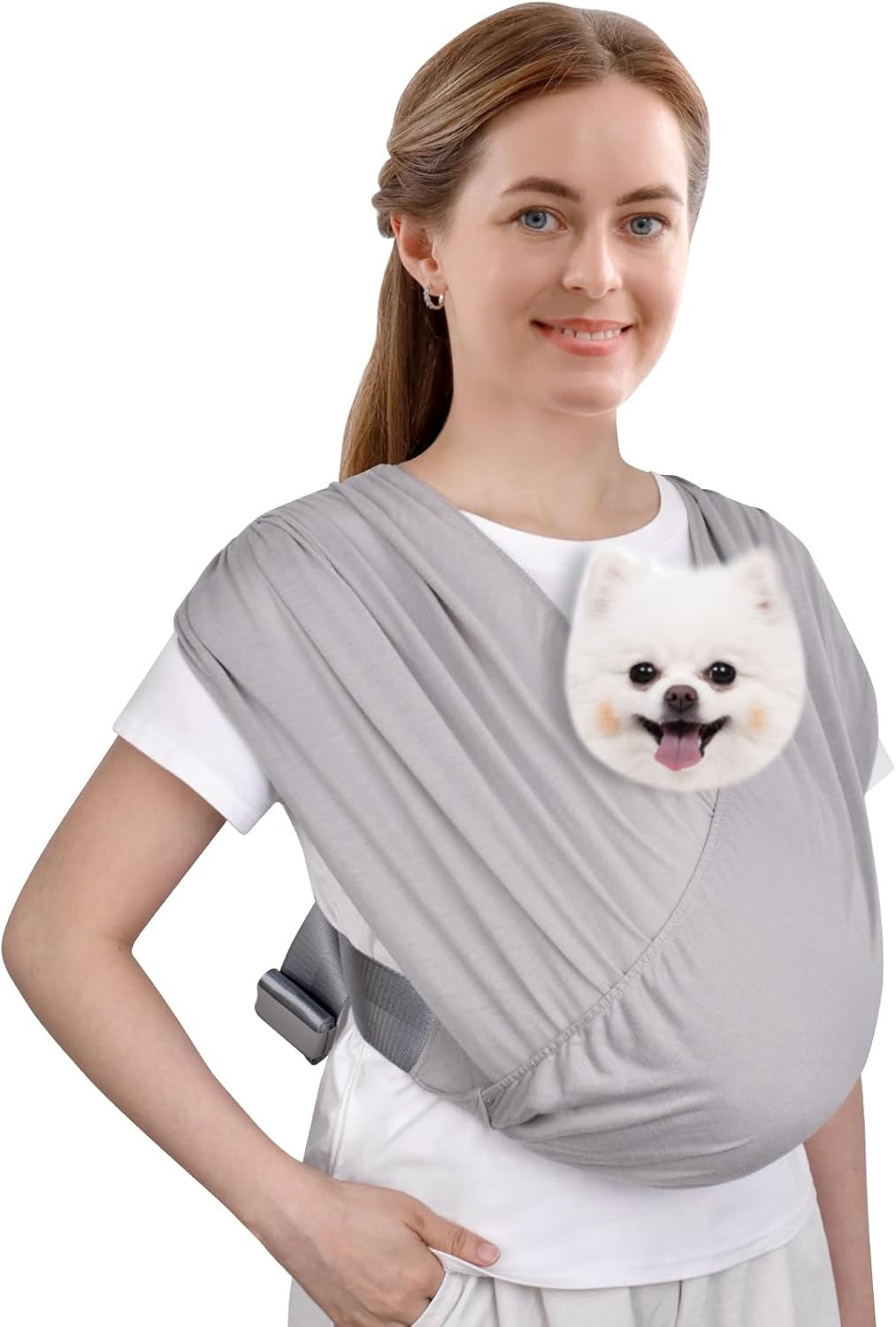 CUBY Swaddle Dog Sling Carrier for Small Dogs, Front Pet Sling Carrier Chest,Hands Free Adjustable Cat Sling Carrier Soft Cotton Reducing Pain Puppy Sling Carrier for Small Pet Up to 10lb (Dark Gray) - Image 11