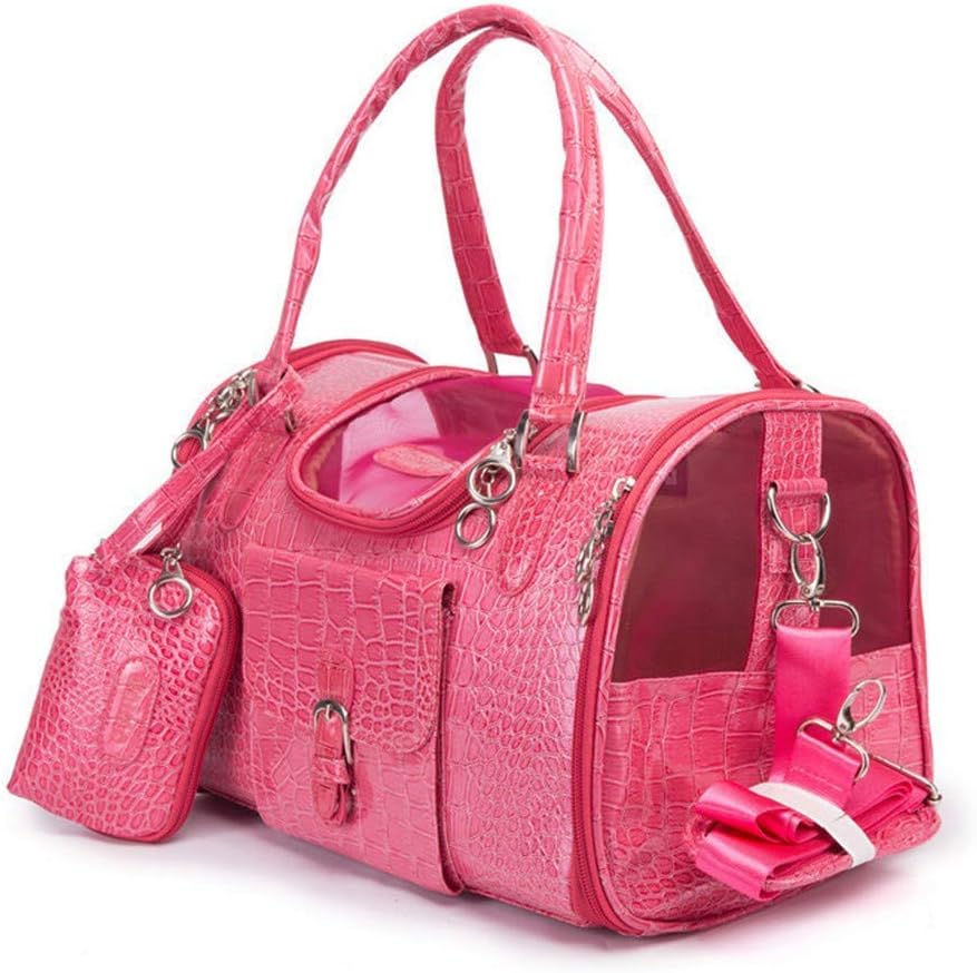 Dutis travel handbag for pets showing external pockets