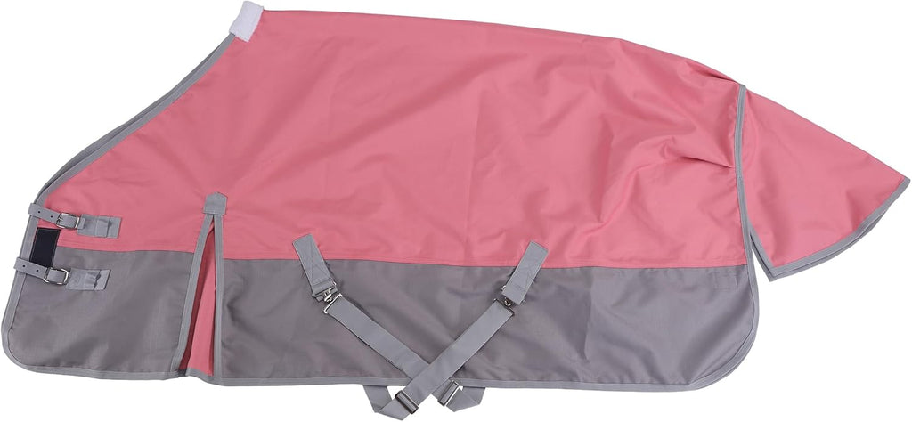 LEAFOREST pink and grey miniature pony waterproof sheet spread out flat to showcase the seamless stitching design.