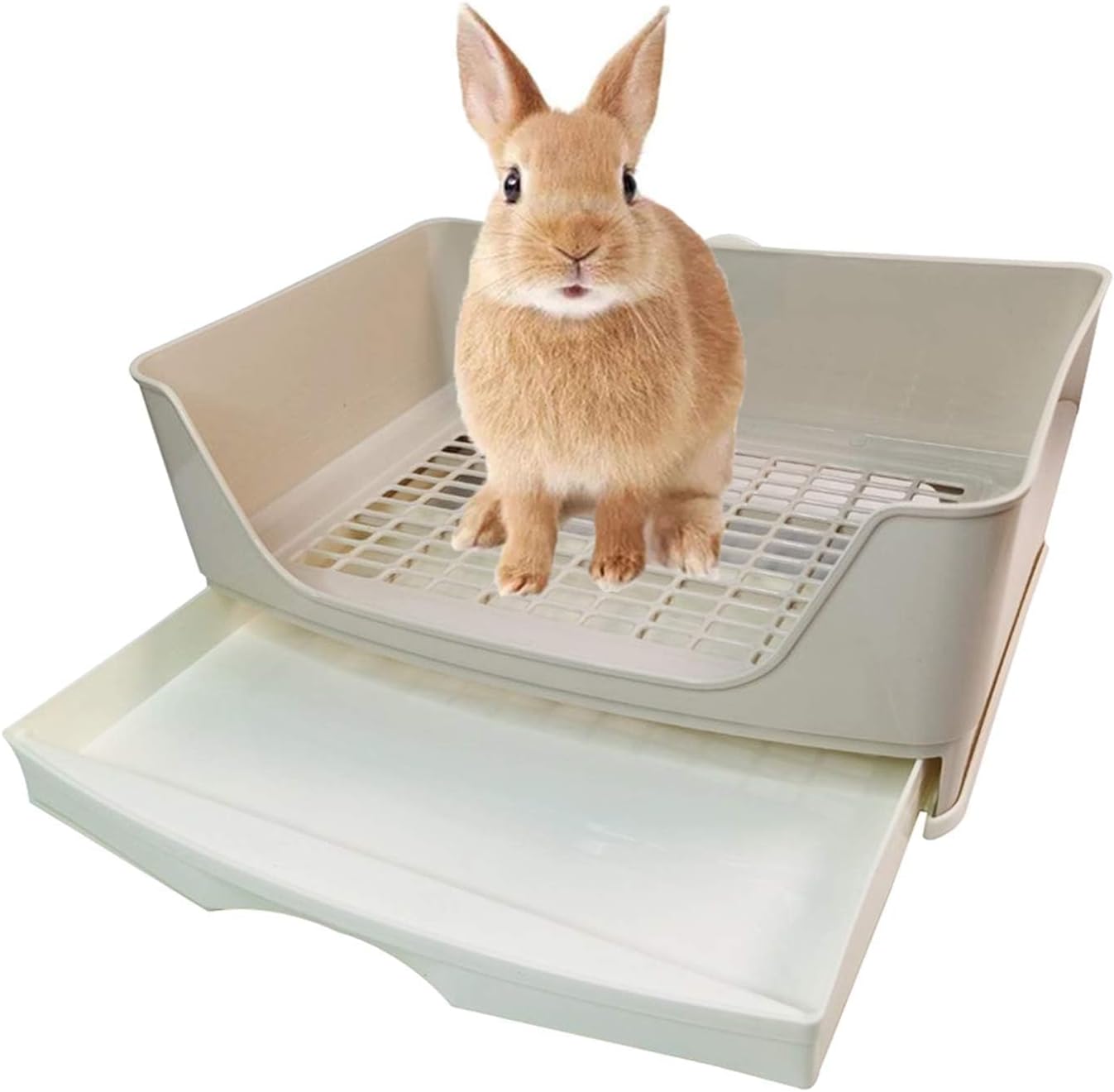 Kathson large rabbit litter box trainer front view brown