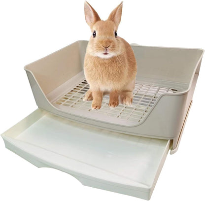 Kathson large rabbit litter box trainer front view brown