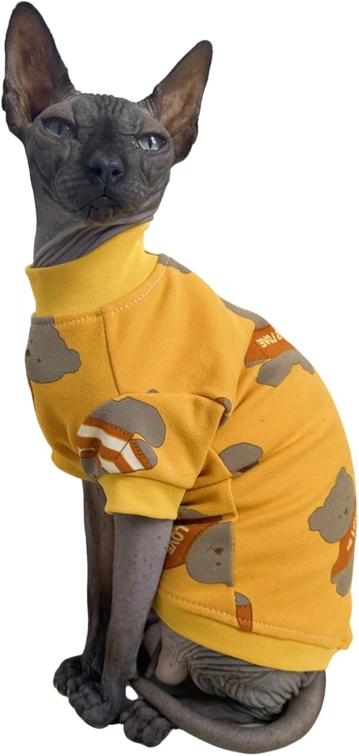 Limited Edition Sphynx Cat T-Shirts Elastic Hairless Cat Sweatshirt Pet Kitten Clothes Round Collar Kitten Shirts Vest Cats & Small Dogs Apparel (Butterfly, S (3.3-4.4 lbs)) - Image 13