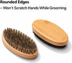 Palm sized wooden livestock brush set for easy pocket travel storage