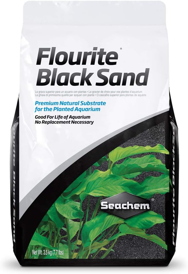 Seachem Fluorite Black Sand Substrate front view bag packaging