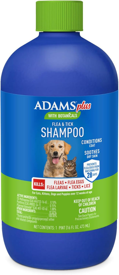 ADAMS Plus Flea and Tick Shampoo with Precor for Dogs, Cats, Puppies & Kittens, Treats Infestations, Kills Ticks, Flea Eggs & Lice, Cleans and Conditions Coat, 12 oz - Image 12