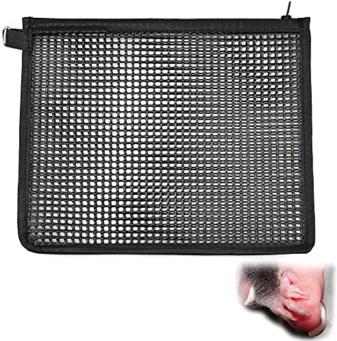 Small animal grooming bag with secure zipper closure for safe claw clipping.