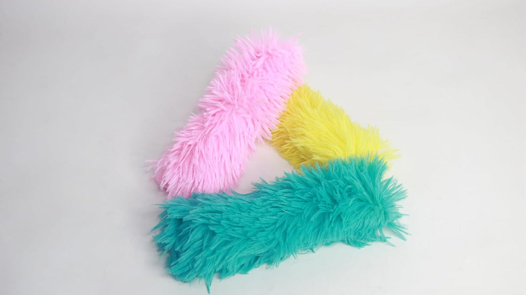 Soft shaggy catnip and crinkle paper infused cat toy pillows for bunny-kicking