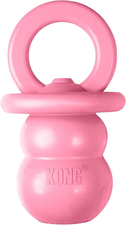 KONG Puppy Binkie soft rubber teething pacifier toy packaging view.