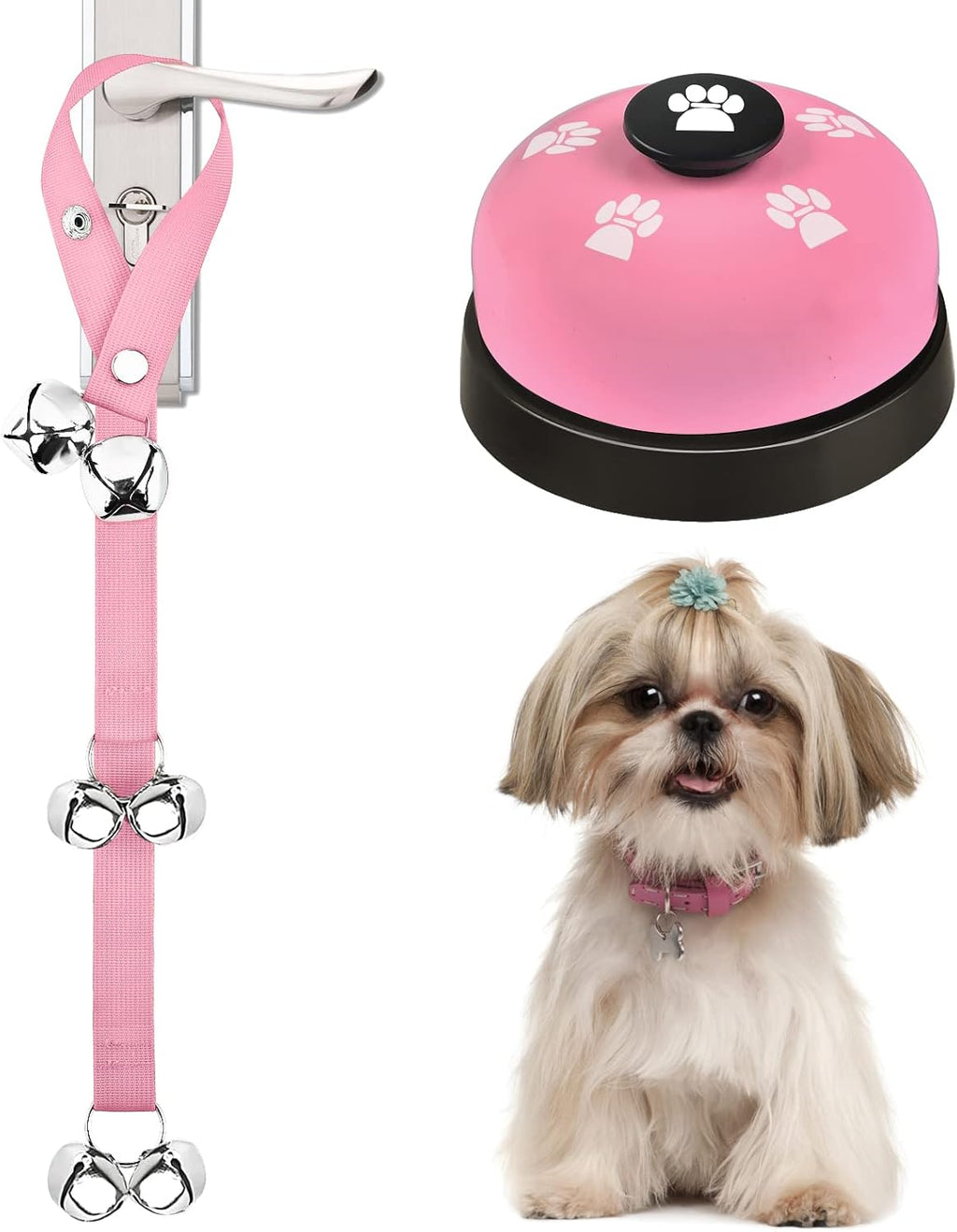 2 Pack Dog Doorbells, Pet Training Bells for Go Outside Potty Training and Communication Device Large Loud Dog Bell Cat Puppy Interactive Toys Adjustable Strap Door Bell - Image 10