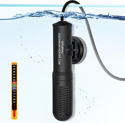 Orlushy quartz glass heater submerged in saltwater marine tank