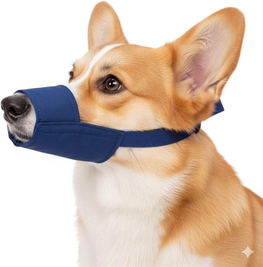 Four Flags Quick Muzzle Medium Blue front view showing durable nylon pack cloth design