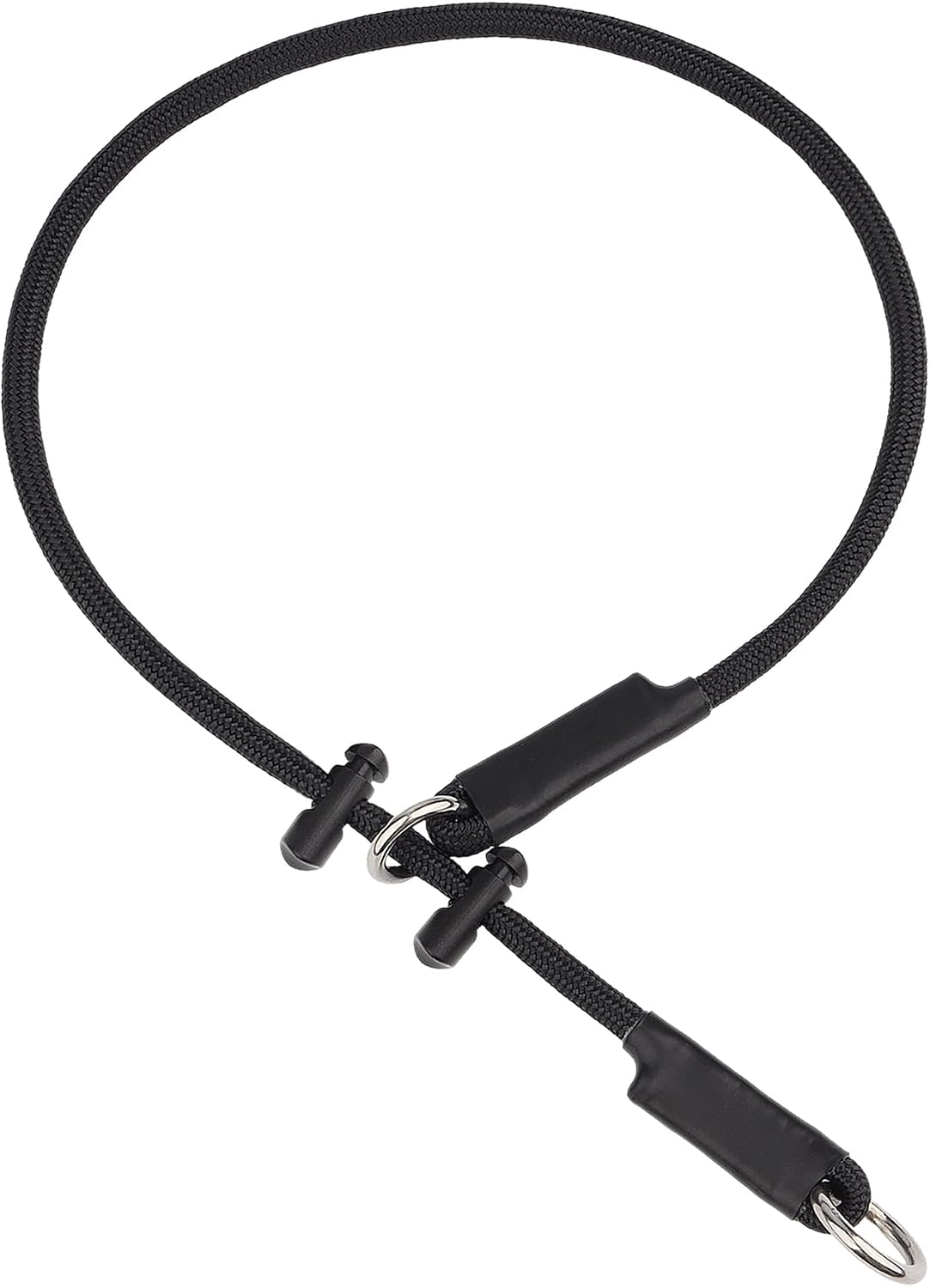 Martingale Dog Collar, 5/16" High-Strength Nylon Rope Slip Collar with Spring-Loaded Adjustable Stopper for Small, Medium & Large Dogs(Black, 22 inch) - Image 11