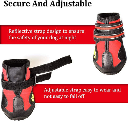 CovertSafe dog boots with reflective straps open for fitting