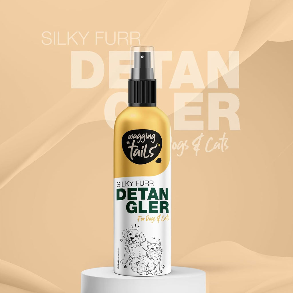 Wagging Tails authentic premium imported pet grooming range display.