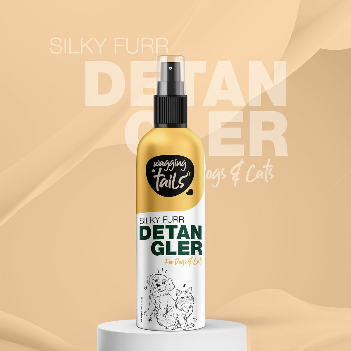 Wagging Tails authentic premium imported pet grooming range display.