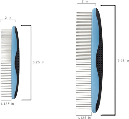 Vingvo cat grooming kit showing dual spacing teeth for detangling mats
