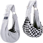 CUBY Dog and Cat Sling Carrier - Hands Free Reversible Pet Papoose Bag - Soft Pouch and Tote Design - Suitable for Puppy, Small Dogs Cats Outdoor - Image 10