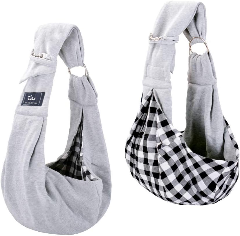 CUBY Dog and Cat Sling Carrier - Hands Free Reversible Pet Papoose Bag - Soft Pouch and Tote Design - Suitable for Puppy, Small Dogs Cats Outdoor - Image 10
