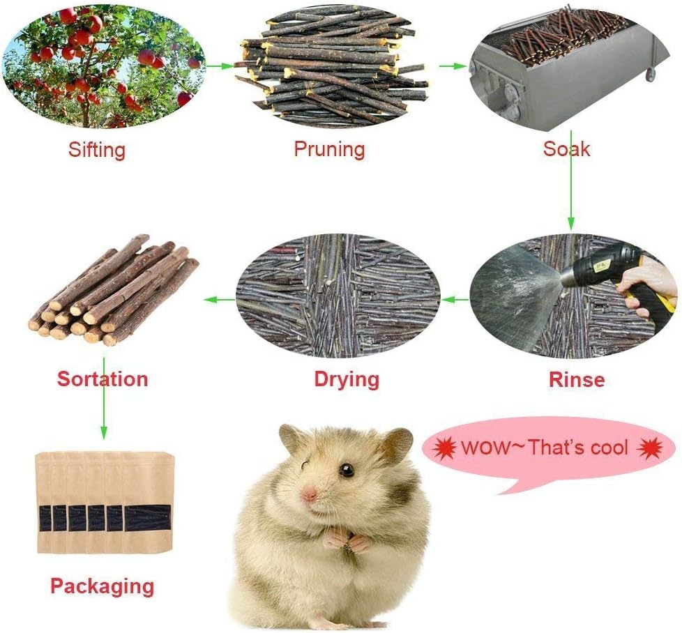 Natural wood chew toys suitable for hamsters and chinchillas